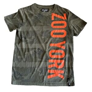 Mens Zoo New York Unbreakable T-shirt‎ Size Small Logo Y2K 90's Green